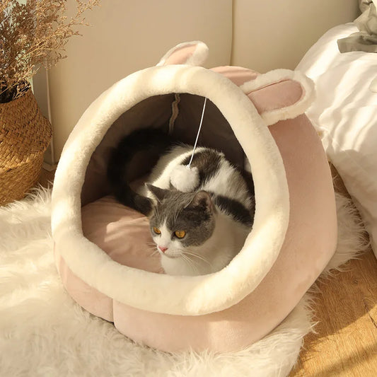 Cat Bed - Foldable Washable Pet Sleeping Cave