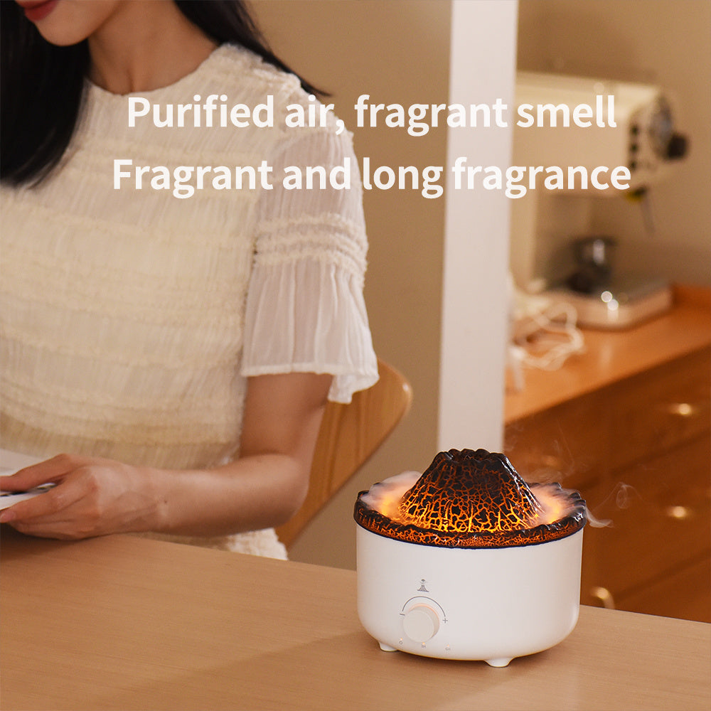 Volcano Flame Humidifier - Simulated Fire Aroma Diffuser