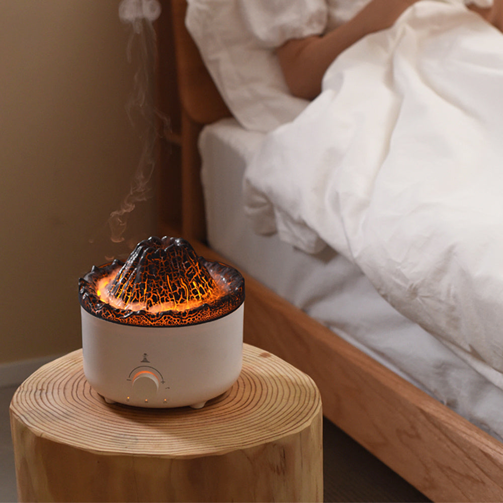Volcano Flame Humidifier - Simulated Fire Aroma Diffuser